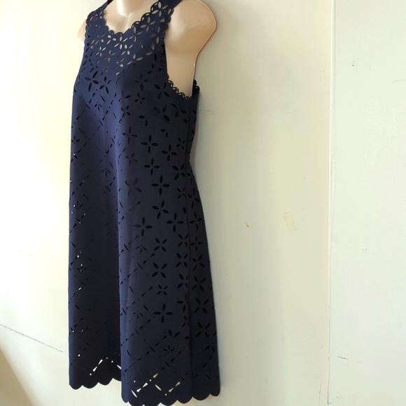 J. Crew Laser Cut Out Floral Sheath Dress 2 - Picture 7 of 16